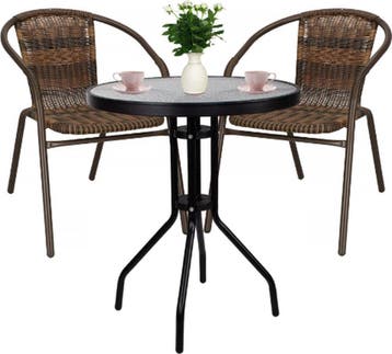 Tuinset | Balkonset | Bistroset | 3-Delig | Tafel + 2, Ophalen of Verzenden, Nieuw