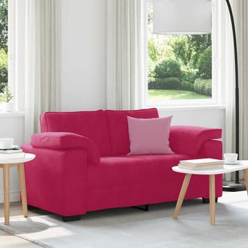 vidaXL Loveseat Sofa Wijnrood 160x77x82 cm Fluweel, Verzenden, Nieuw, Stof