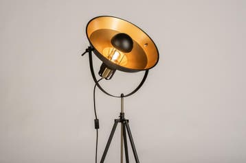 Rietveld Vloerlampen - Zwart, Goud - Metaal, Verzenden, Nieuw