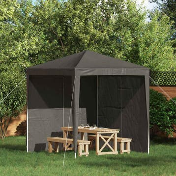 vidaXL Party Tent Zijwand 2 st 200 x 195 cm Antraciet PE en, Verzenden, Nieuw