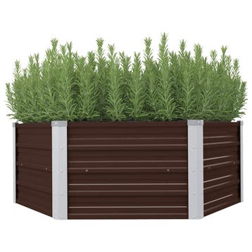 vidaXL Plantenbak verhoogd 129x129x45 cm gegalvaniseerd, 100 cm of meer, Verzenden, Nieuw, Metaal