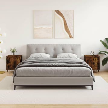 vidaXL Nachtkastjes 2 st 40x30x50 cm bewerkt hout gerookt, Minder dan 45 cm, Verzenden, Nieuw, Minder dan 55 cm