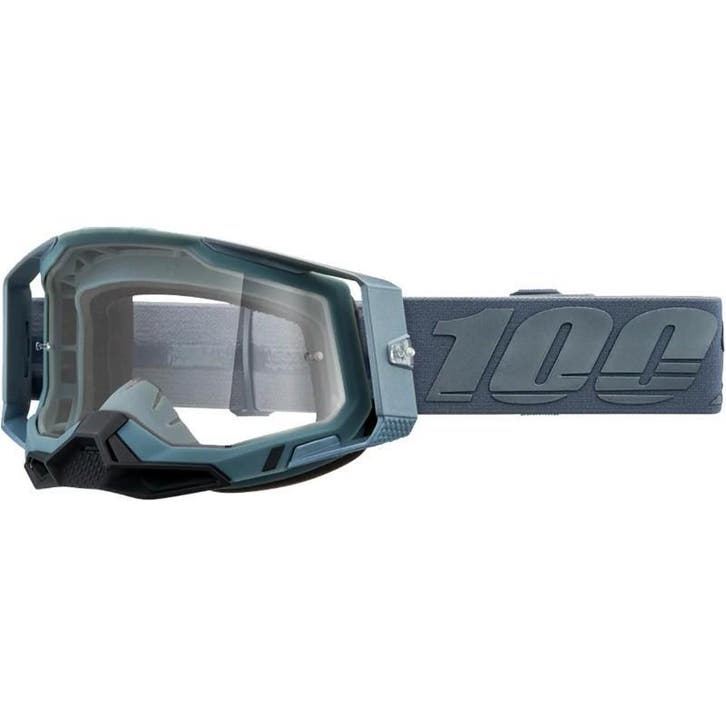 Grijze Crossbril 100% Racecraft 2 Battleship Clear Lens -20%, Motoren, Kleding | Motorkleding, Nieuw met kaartje, Verzenden