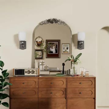 Boogvormige Wandspiegel met Antieke Messing Look, Verzenden, Nieuw