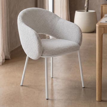 *WOONWINKEL* Moderne Stoel Beige Met Ronde Rugleuning, Verzenden, Nieuw, Stof