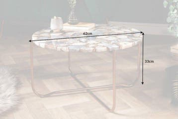 Ronde salontafel NOBLE 65cm edelsteen agaat afneembaar, Ophalen of Verzenden, Nieuw