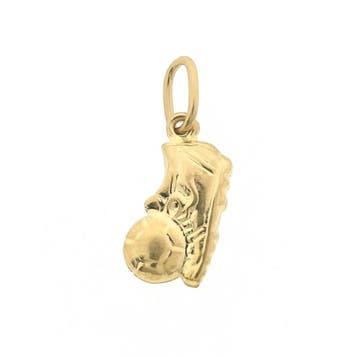 Gouden hanger van een voetbalschoen met bal, Ophalen of Verzenden, Gebruikt, Goud, Overige merken