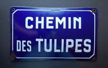 Straatnaambord antiek Frankrijk - Emaille bord - IJzer