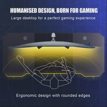 GTPLAYER Gaming Bureau 120x60cm met LED Verlichting, Ingebou, Verzenden, Nieuw