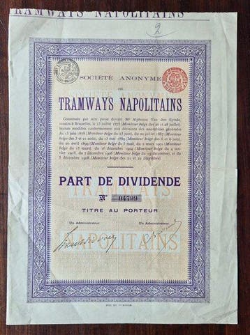 Italië. - 1908 -Tramways Napolitains (Zonder minimumprijs), Nieuw