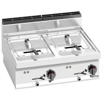 GGM Gastro | Dubbele elektrische friteuse - 10+10 liter - 12, Verzenden, Nieuw