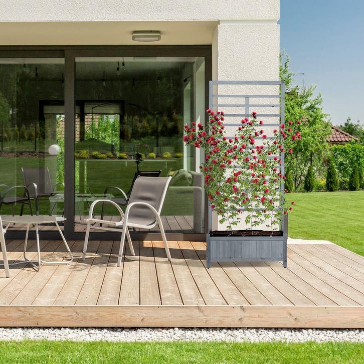 plantenbak met klimrek - 171x71,5x32 cm - hout - balkon -, Tuin en Terras, Tuinsets en Loungesets, Verzenden