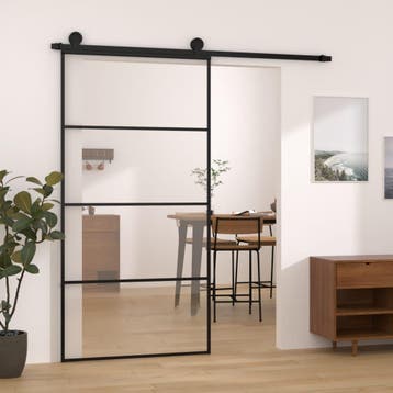 vidaXL Schuifdeur met beslag 102,5x205 cm ESG-glas en, Verzenden, Nieuw