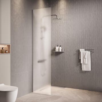 Douchewand Florida 40 x 200 cm Chroom – Inloopdouche 8 mm, Verzenden, Nieuw, Douche