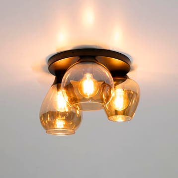 Plafondlamp Glas - Nieuw - Smoke - Amber - Direct Leverbaar, Verzenden, Nieuw, Glas, Modern, Industrieel, Design, Minimalistisch