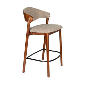 *WOONWINKEL* Dutchbone Babington Vintage Barkruk Walnoot, Verzenden, Nieuw