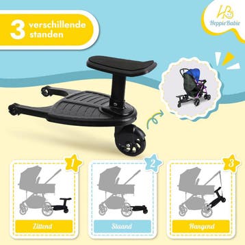 HeppieBabie Meerijdplankje Met Zitje - Let Op Afmetingen! -, Kinderen en Baby's, Kinderwagens en Combinaties, Ophalen of Verzenden