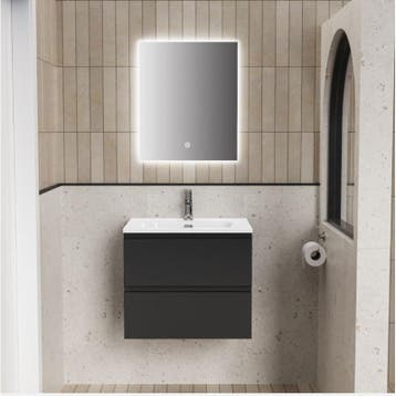 Lava Badkamermeubelset 80 cm Mat zwart, Ophalen of Verzenden, Nieuw