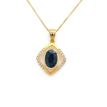 Ketting met hanger - 14 karaat Geel goud - 1.13ct. tw.