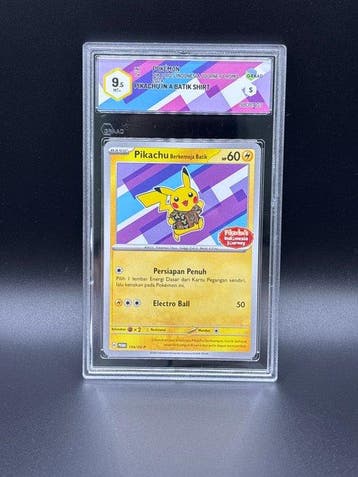 Pokémon - 1 Graded card Pikachu In A Batik Shirt #154 -, Nieuw