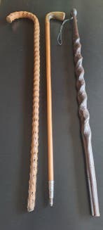 Wandelstok (3) - Hout/ Been, Antiek en Kunst