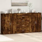 vidaXL Dressoirs 3 st 60x31x84 cm bewerkt hout gerookt, Minder dan 50 cm, Verzenden, Nieuw, Overige houtsoorten
