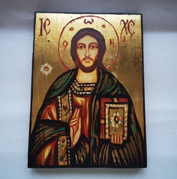 Icoon - Bulgaars handgeschilderde icoon Jezus Pantokrator,