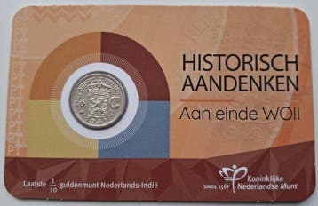 Nederland. 2025 Coincard 1/10de gulden Ned. Indie jaar 1941, Postzegels en Munten, Munten | Nederland
