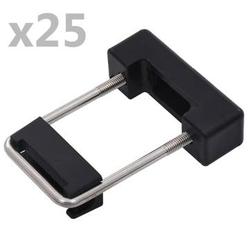 vidaXL U-verbinding met kunststof voor hekpaal 25 sets 60x40, Tuin en Terras, Verzenden, Nieuw
