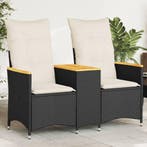 vidaXL Tuinbank 2-zits verstelbaar met tafel poly rattan, Tuin en Terras, Verzenden, Nieuw, Rotan