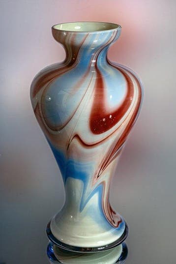 WMF - Vaas - Marmeren vazenobject - hoogte 21 cm - Glas