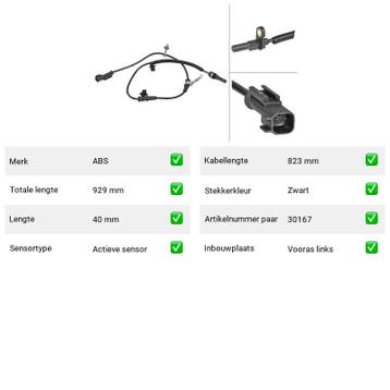 ABS-sensor Vooras links Ford USA Mustang 3.8 (1993-1999), Verzenden, Nieuw, Ford USA