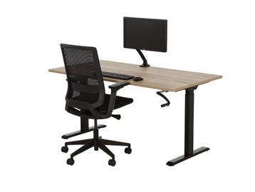 Slinger bureau Zit sta BASE02 Zwart Eiken 120x80, Ophalen of Verzenden, Nieuw in verpakking