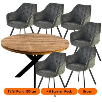 Combi deal: Tafel + Luxe armstoelen vanaf €485 per set, Ophalen of Verzenden, Nieuw, 4 tot 6 stoelen