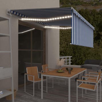 vidaXL Luifel met rolgordijn, LED en windsensor 4,5x3 m, Tuin en Terras, Zonneschermen, Verzenden, Nieuw