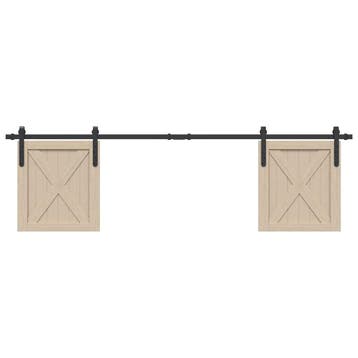 vidaXL Ophangset voor schuifdeur 183 cm koolstofstaal, Verzenden, Nieuw