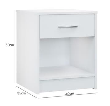 Nachtkastje Hamburg Wit 50x40x35cm (Meubelen, Interieur), Verzenden
