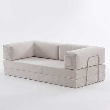 Slaapbank – Fluffy Rib - Cremé, Huis en Inrichting, Verzenden, 180 cm, Nieuw, Tweepersoons