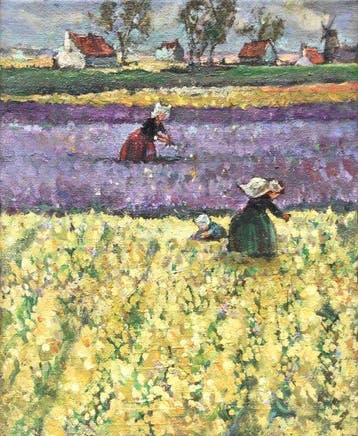 Nederlandse school (XX) - Bollenveld, Antiek en Kunst, Kunst | Schilderijen | Klassiek