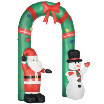 TRUUSK Opblaasbare Kerstman Boog - Met Sneeuwpop - LED-verli, Verzenden, Nieuw