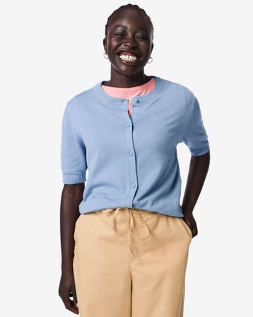 HEMA Damesvest Lila gebreid blauw, Kleding | Dames, Verzenden, Nieuw