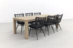 Jasmine black/Rome grey 240 cm. tuinset - 7-delig, Tuin en Terras, Verzenden, Nieuw, Hout, Tuinset