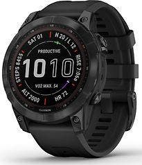 Garmin Fenix 7X 51 mm slate grey met zwarte polsband [wifi,, Verzenden, Zo goed als nieuw