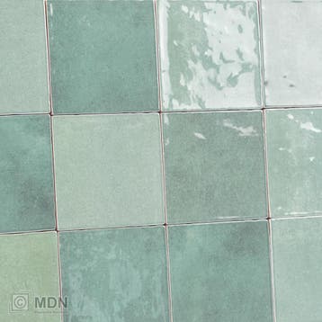 Zellige Verde 10x10 turquoise mix wandtegels, Verzenden, Nieuw