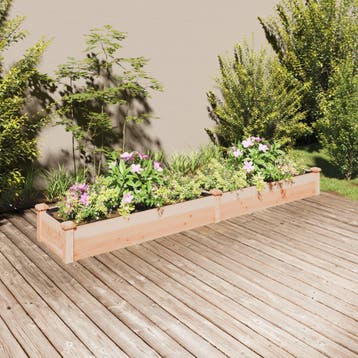 vidaXL Plantenbak verhoogd met voering 240x45x25 cm massief, Minder dan 30 cm, Verzenden, Minder dan 60 cm, Nieuw