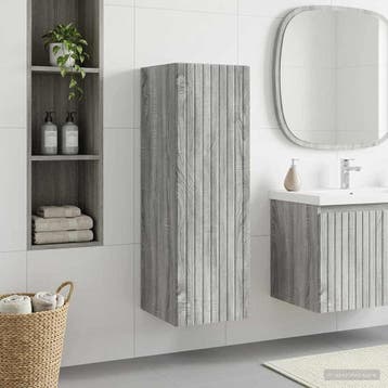 vidaXL Wand Gemonteerde Badkamerkast Grijs Sonoma 33 x 34,5, Verzenden, Nieuw