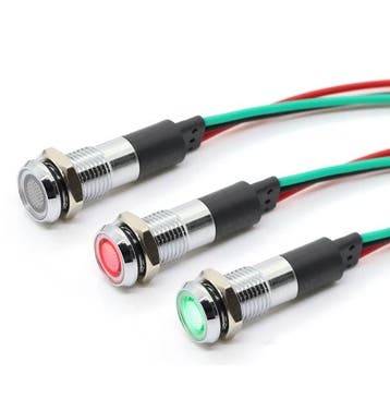10MM rood groen - Signaallamp 12 tot 24 Volt – flat head, Hobby en Vrije tijd, Ophalen of Verzenden, Nieuw