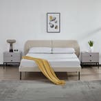 Gestoffeerd bed Porvoo met bedbodem 140x200 cm beige [en.cas, Huis en Inrichting, Slaapkamer | Bedden, Verzenden, Nieuw