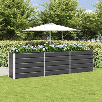 vidaXL Plantenbak Antraciet 290 x 50 x 75 cm Gegalvaniseerd, Verzenden, Minder dan 60 cm, Nieuw, Metaal