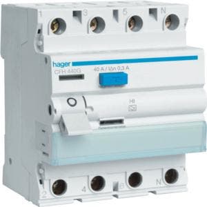 Hager aardlekschakelaar / 4-polig, 300mA, 40A / CFH440G, Ophalen of Verzenden, Nieuw, Groepenkast